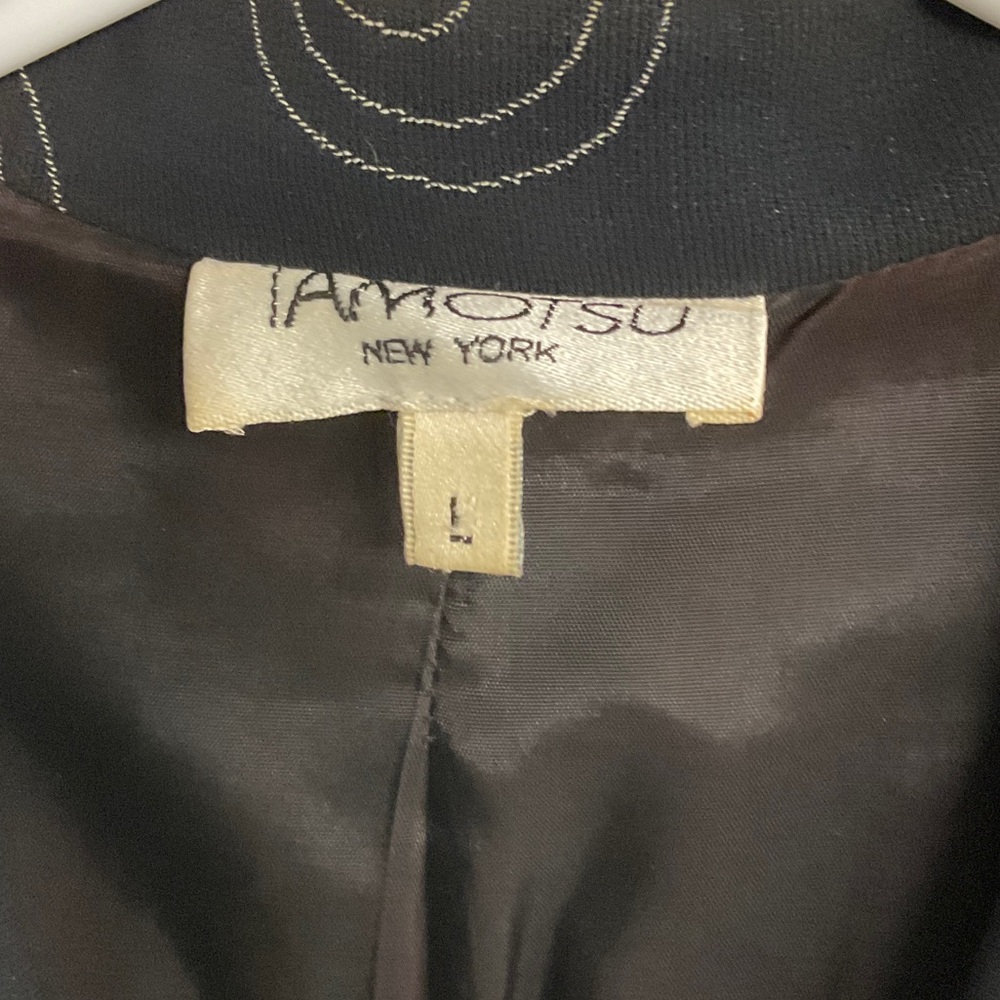 Women's Black Patterned Blazer Jacket - image 2